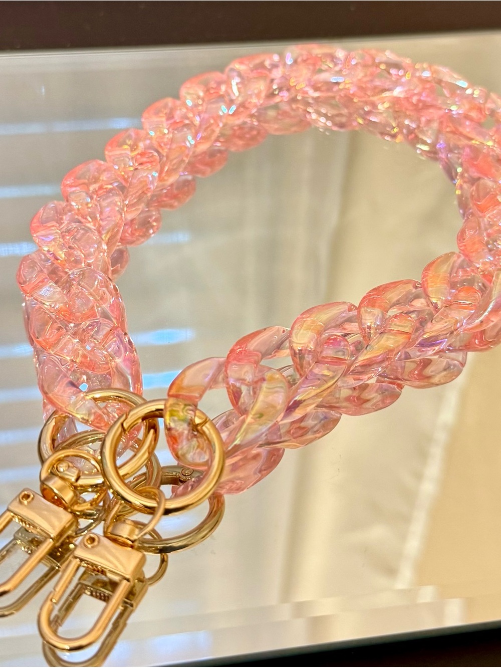 Pink Acrylic Bag Chain